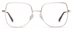 Amber optical frame in the colour Rose Gold displayed in front angle view.