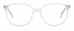 Celeste optical frame in the colour Clear Crystal displayed in front angle view.