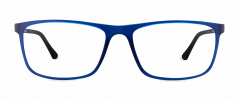 Logan optical frame in the colour Primary Blue displayed in front angle view.