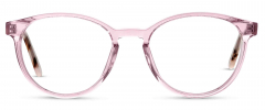 Louie optical frame in the colour Apple Blush displayed in front angle view.