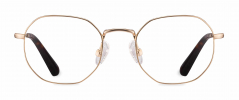 Soma optical frame in the colour Gold displayed in front angle view.