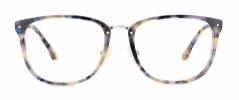 Thomas optical frame in the colour Blueberry Tortoise displayed in front view.