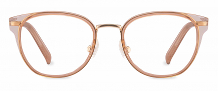 Aries optical frame in the colour Champagne displayed in front angle view.