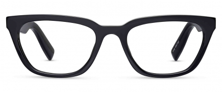 Arlia optical frame in the colour Obisidian Black displayed in front angle view.