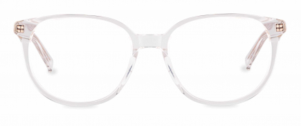 Celeste optical frame in the colour Clear Crystal displayed in front angle view.