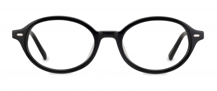 Gigi optical frame in the colour Obsidian Black displayed in front view.