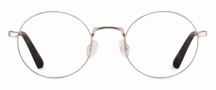 Haskell optical frame in the colour Silver displayed in front angle view.