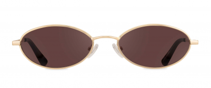 Kyla sunglasses frame in the colour Brushed Gold displayed in front view.