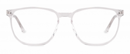 Parker optical frame in the colour Clear Crystal displayed in front angle view.