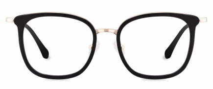 Peggy optical frame in the colour Obsidian Black Matte displayed in front angle view.