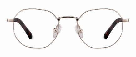 Soma optical frame in the colour Silver Tortoise displayed in front angle view.