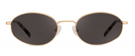 Sophie sunglasses frame in the colour Gold displayed in front view.