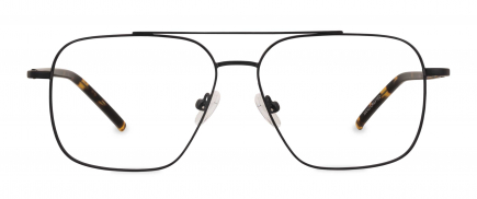 Zelda optical frame in the colour Satin Black Onyx displayed in front view.