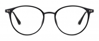 Alya optical frame in the colour Obsidian Black displayed in front view.