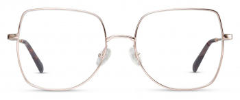 Amber optical frame in the colour Rose Gold displayed in front angle view.