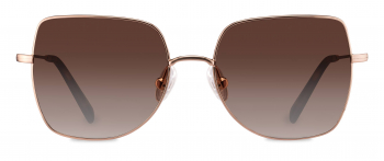 Amber sunglasses frame in the colour Rose Gold displayed in front angle view.