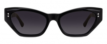 Aminah sunglasses frame in the colour Obsidian Black displayed in front view.