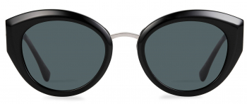 Angelica sunglasses frame in the colour Obsidian Black displayed in front view.
