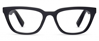 Arlia optical frame in the colour Obisidian Black displayed in front angle view.
