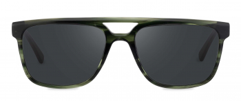 Baz sunglasses frame in the colour Tourmaline Green displayed in front view.