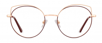 Becca optical frame in the colour Ruby displayed in front view.