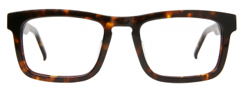 Benny optical glasses frame in the colour Buttersctoch Tortoise displayed in front angle view.