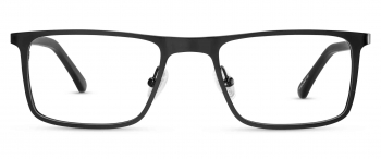Bishop optical frame in the colour Obsidian Black Matte displayed in front angle view.
