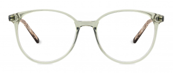 Chiara optical frame in the colour Elf Green displayed in front view.