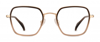 Clara optical frame in the colour Latte displayed in front view.