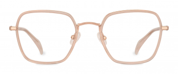 Clara optical frame in the colour Wheat displayed in front view.