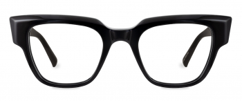 Ezra optical frame in the colour Obsidian Black displayed in front view.