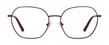 Fariza optical frame in the colour Burgundy Metal displayed in front view.