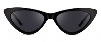 Gaby sunglasses frame in the colour Obsidian Black displayed in front angle view.