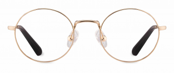 Haskell optical frame in the colour Gold displayed in front angle view.