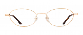 Kaycee optical frame in the colour Gold displayed in front view.
