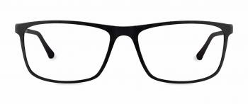 Logan optical frame in the colour Satin Black displayed in front angle view.
