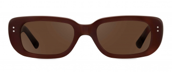 Loretta sunglasses frame in the colour Cioccolato displayed in front view.