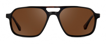 Murphy sunglasses frame in the colour Midnight Tortoise displayed in front view.