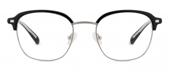 Odin optical frame in the colour Black Silver displayed in front view.