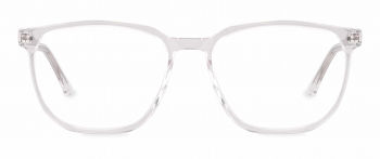 Parker optical frame in the colour Clear Crystal displayed in front angle view.