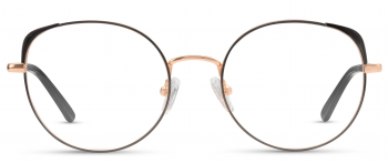 Shel optical frame in the colour Rose Gold Obsidian displayed in front view.