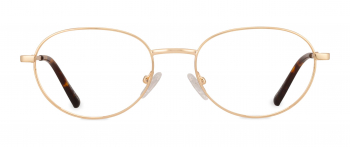 Siena optical frame in the colour Gold displayed in front view.