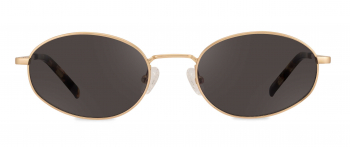 Sophie sunglasses frame in the colour Gold displayed in front view.