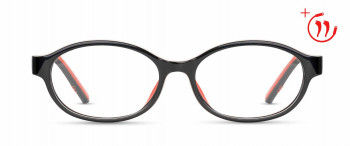 Thais optical frame in the colour Rocket Red displayed in front view.