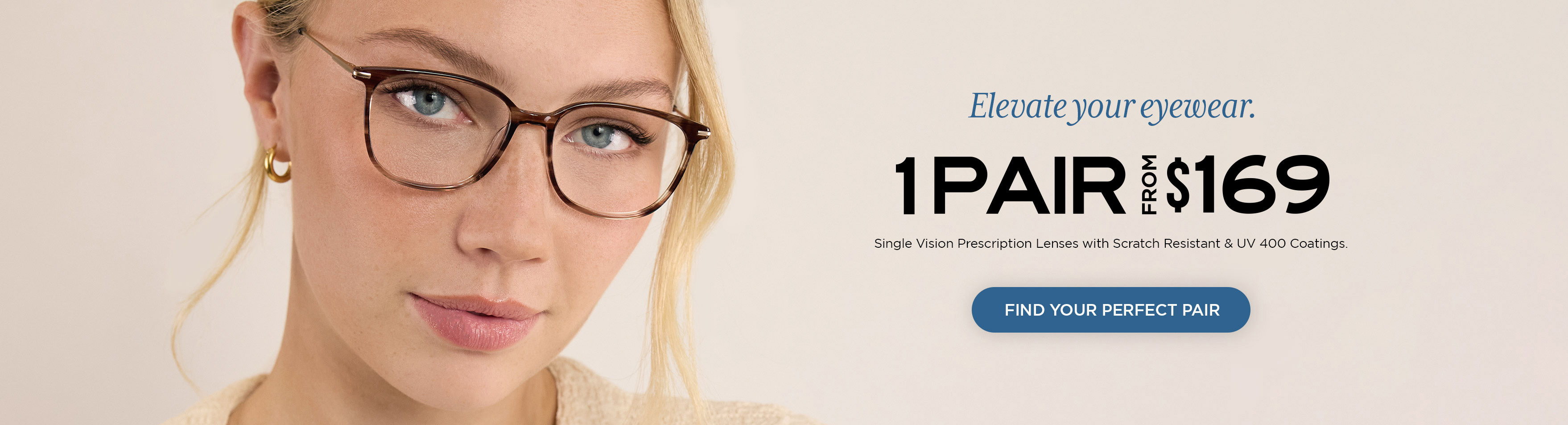 1 Pair Prescription Glasses from $169