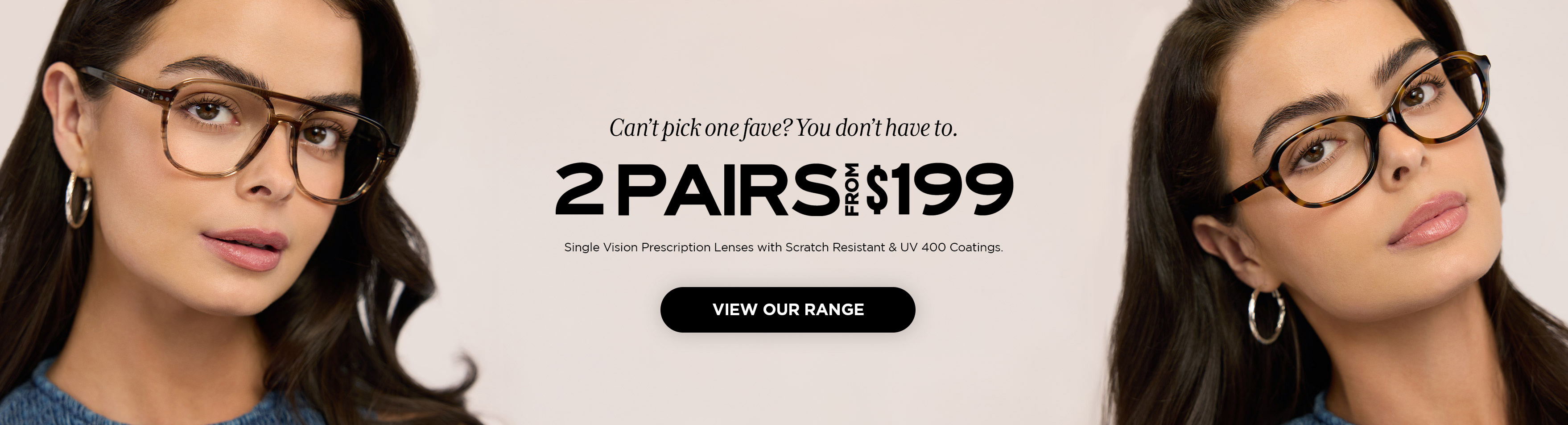 2 Pairs of Prescription Glasses from $199