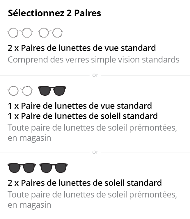 2 pairs Standard Glasses from $199