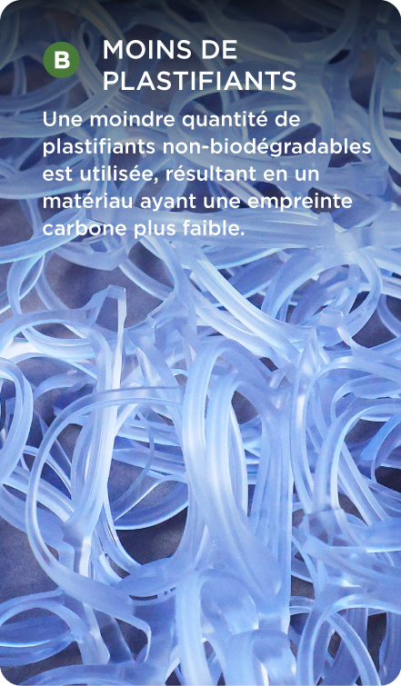 Les lunettes en bio-acétate utilisent moins de plastifiant et laissent une empreinte carbone plus faible.