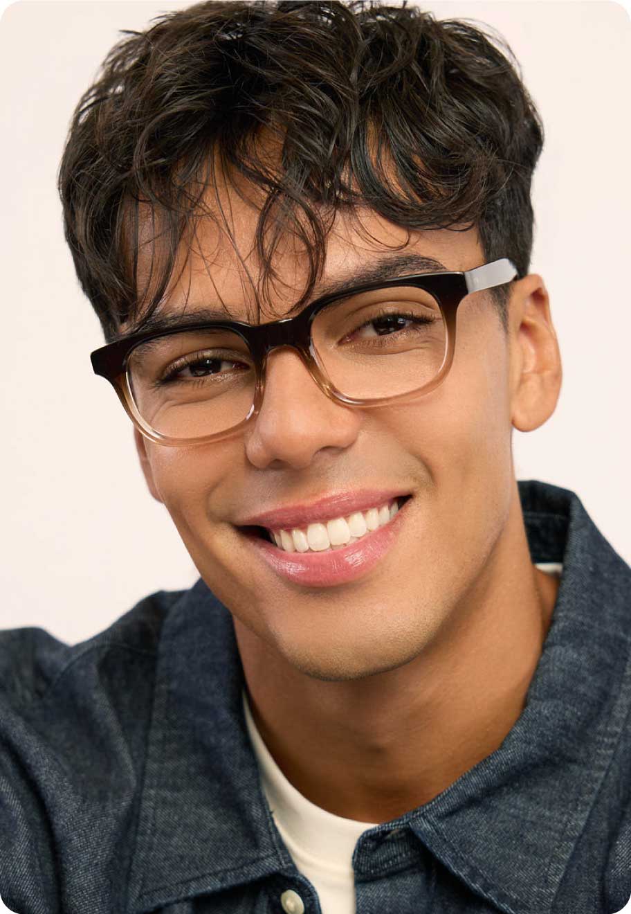 Emet optical square acetate frame in Latte.