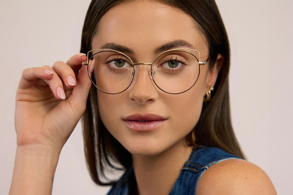 Becca metal glasses frame.